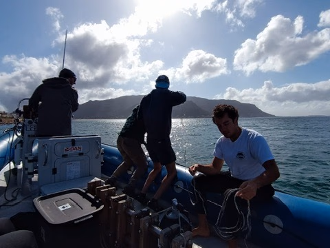 On a research boat in South Africa